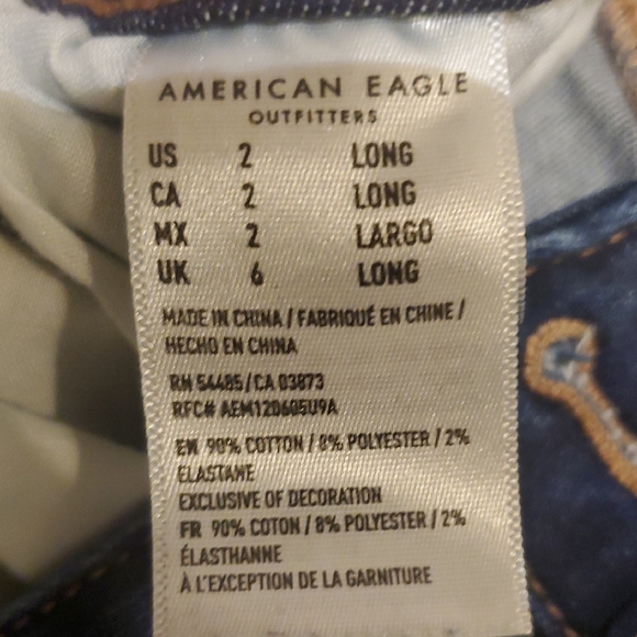 American Eagle Distressed Women's Blue Jean Jeggings; Excellent Condition - Picture 4 of 5